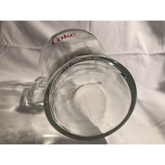 Vintage Coca Cola Clear Glass Bar Pitcher Red Lettering Soda Advertising - Picture 8 of 9